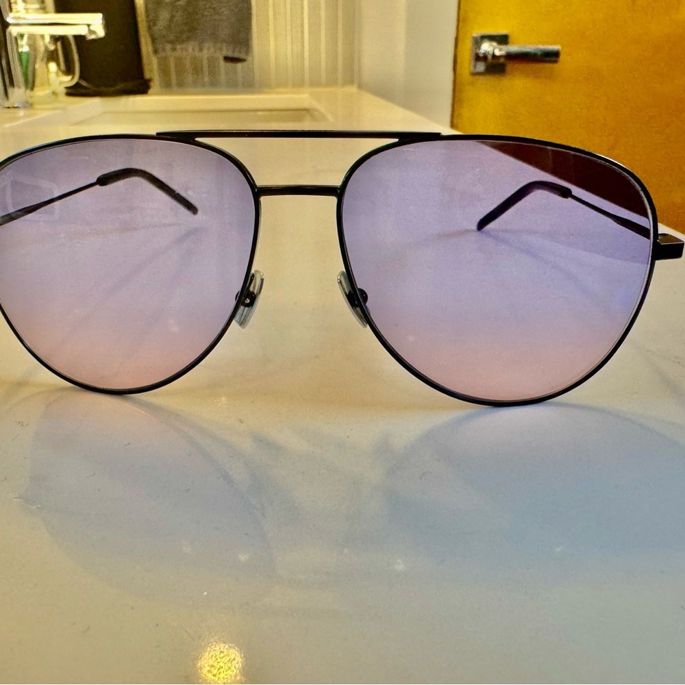 Saint Laurent Black Aviator Sunglasses